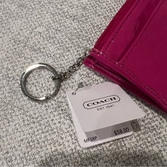Coach SV/Magenta CC Wristlet Pink F48716 - Picture 10 of 14